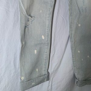 SOLD Striped Distressed Jeans